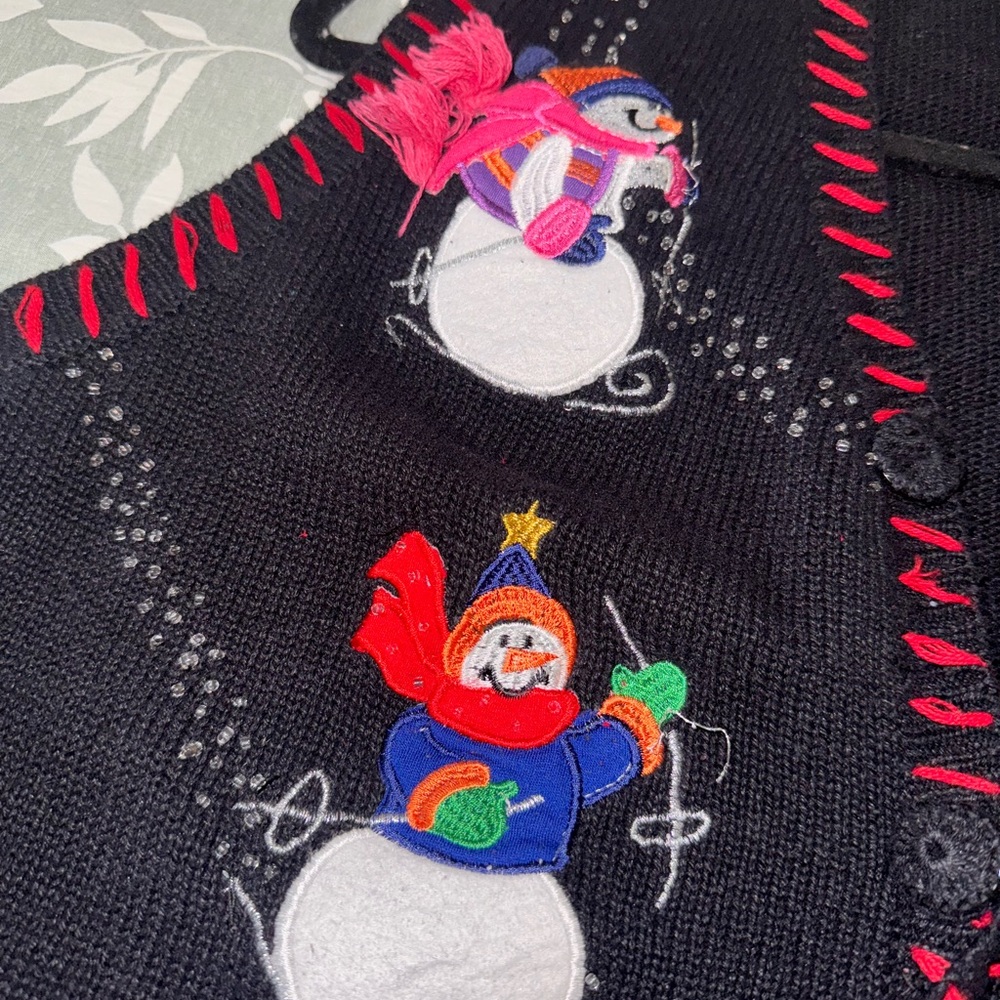 Holiday Editions Black Snowman Vest - Picture 4 of 14